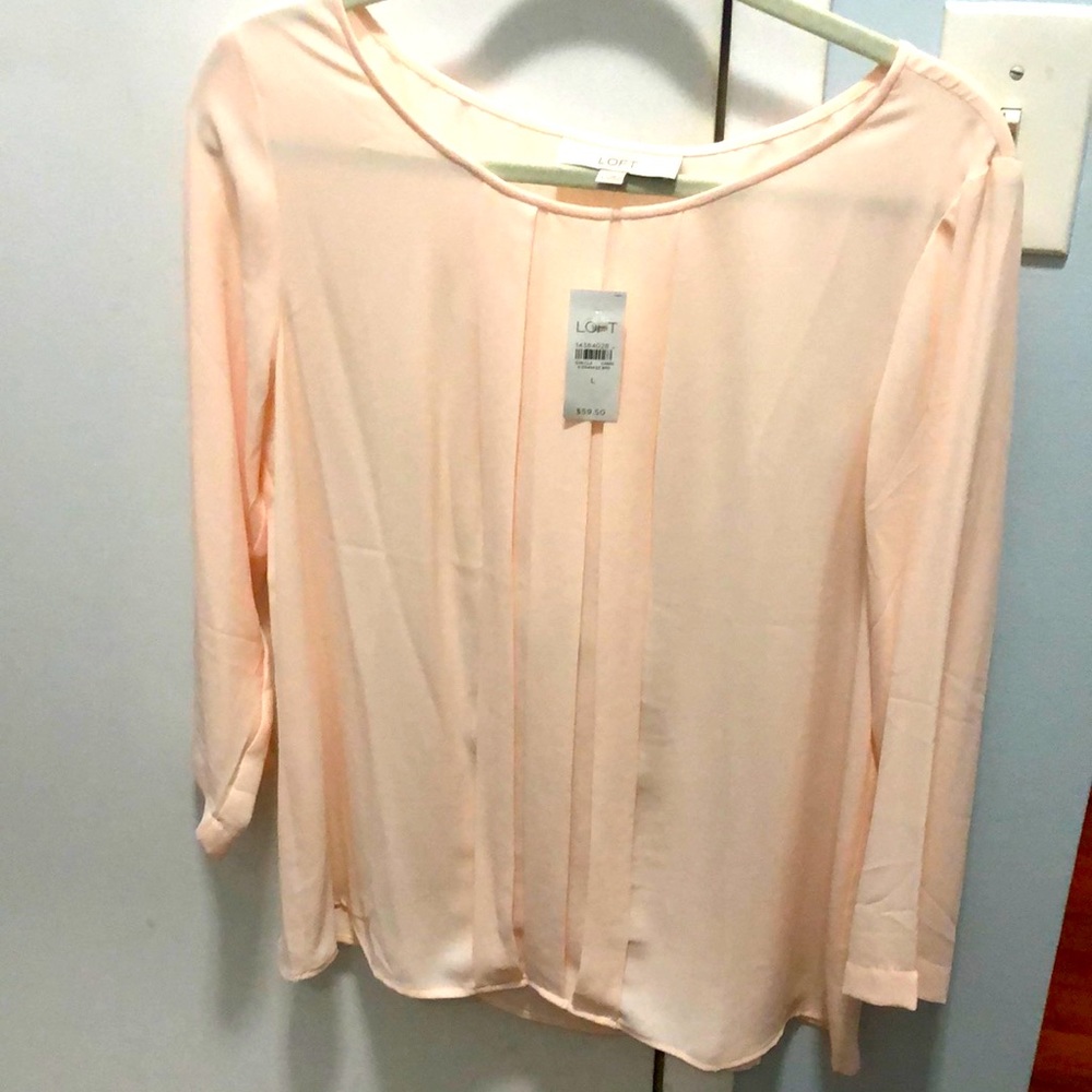 Loft Long Sleeve Blush Blouse in size L